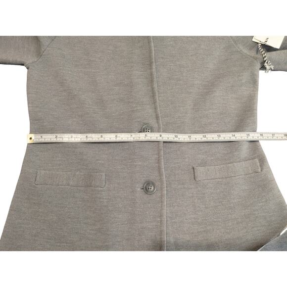 1901 Cardigan Sweater Blazer Merino Wool Blend Heather Knit Gray Women Small NWT - Picture 6 of 8